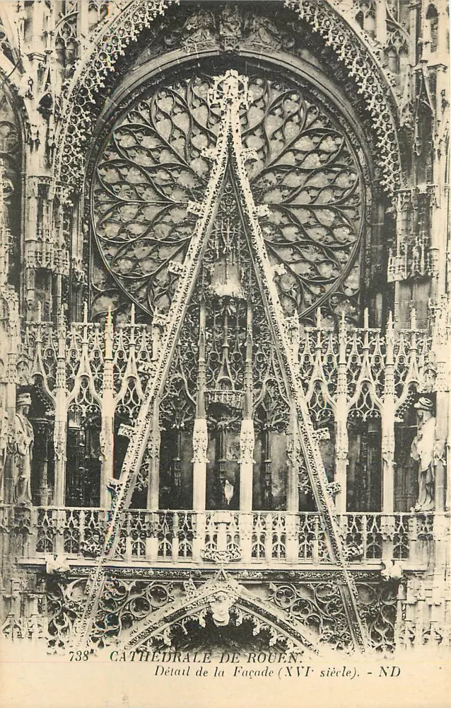 Catedral de Rouen — Detalhe da fachada (século XVI) — ND - Frente