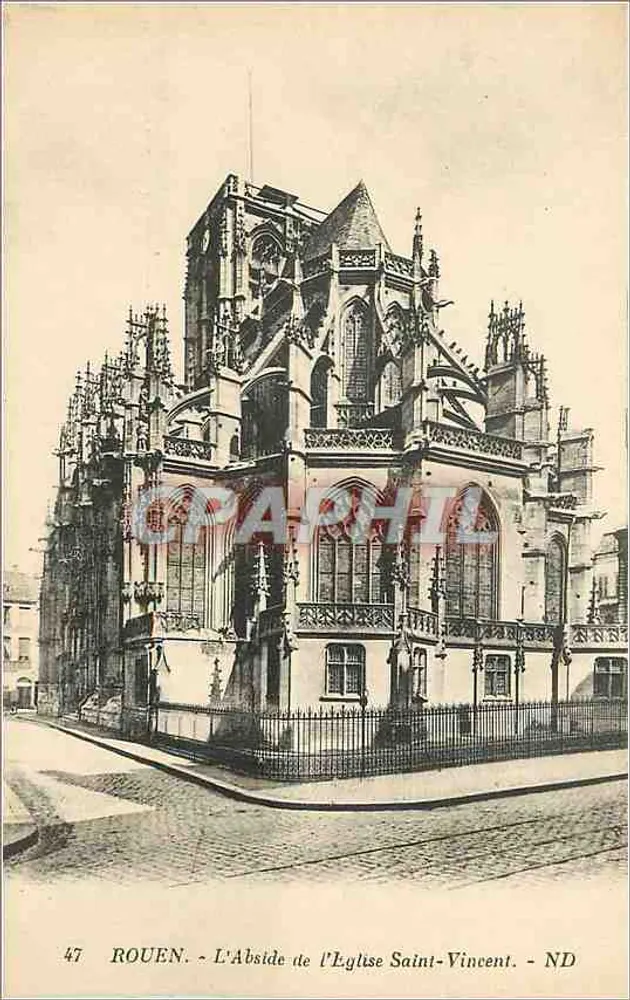 Rouen. - A Abside da Igreja de São Vicente. - ND - Frente
