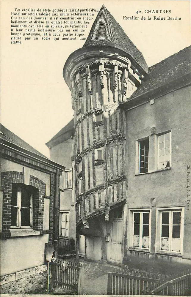 Chartres — Escada da Rainha Berthe — Ch. Fanceault, editora, Dreux - Frente