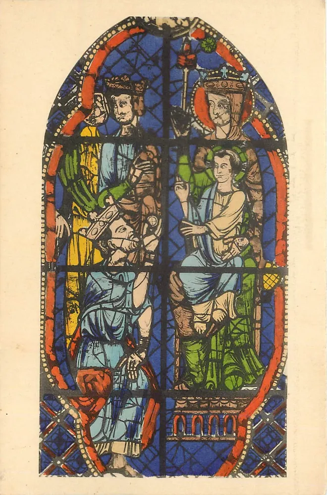 Kathedrale von Chartres — Die Anbetung der Weisen — Glasfenster auf der linken Seite des Chors, 13. Jahrhundert — Verlag HOUVET - Vorderseite