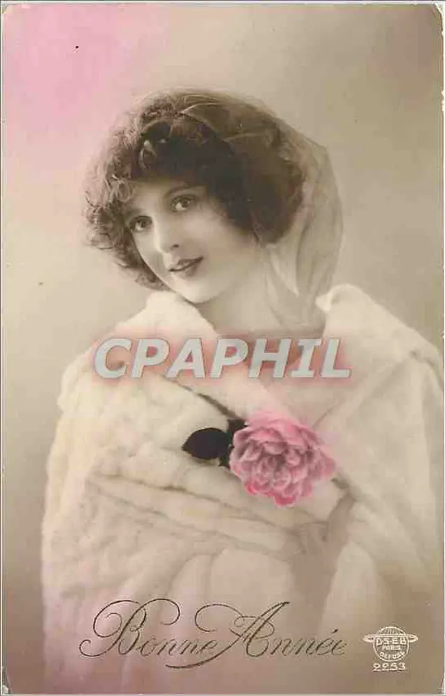 Mulher jovem em pele — Boa Ano 1923 — P. S. F. Paris - Frente
