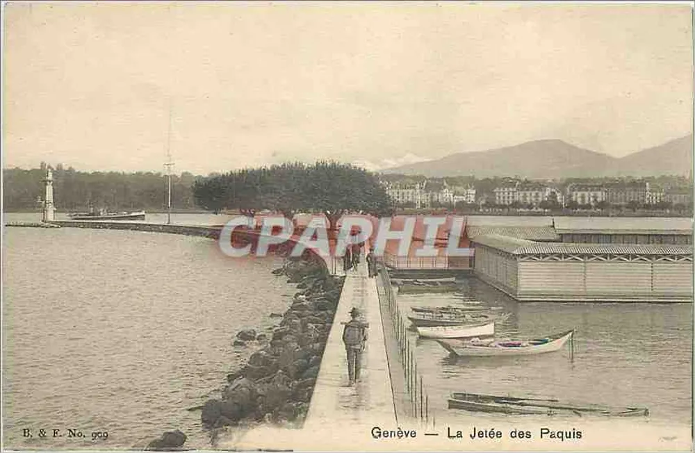 Genebra — A Ponte dos Paquis — B. & F. No. 900 - Frente