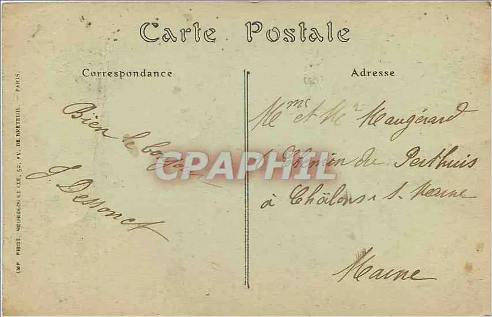 PARIS — Parque Montsouris. Uma Avenida. - Verso