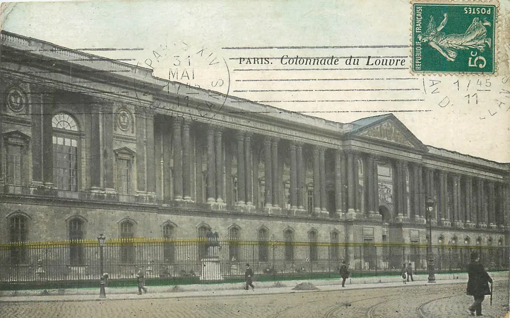 Paris. Colunata do Louvre — vista arquitetônica — editor desconhecido, número de série não visível - Frente