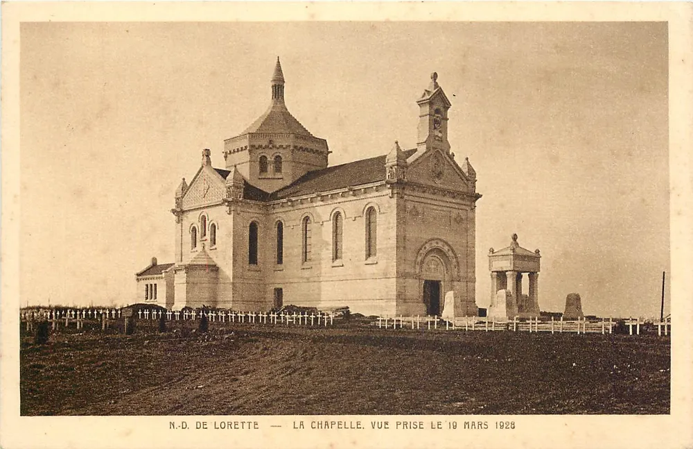 Notre-Dame de Lorette — Die Kapelle, Aufnahme vom 19. März 1928 - Vorderseite
