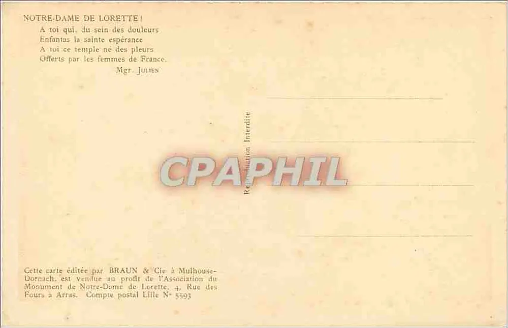 Notre-Dame de Lorette — Die Kapelle, Aufnahme vom 19. März 1928 - Rückseite