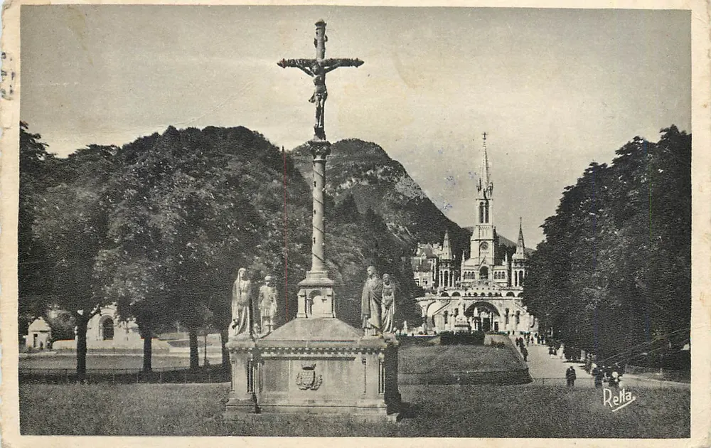 Lourdes — La Croix des Bretons et la Basilique — Rella, n°3.324 - Recto