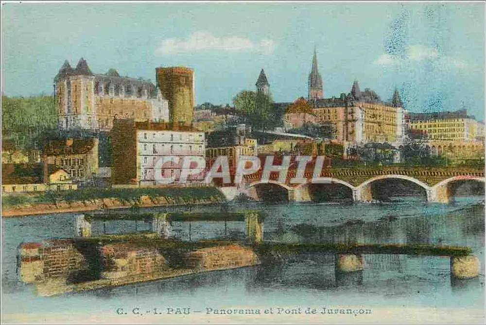 Pau — Panorama e Ponte de Jurançon — G. C. - 1. Pau - Frente