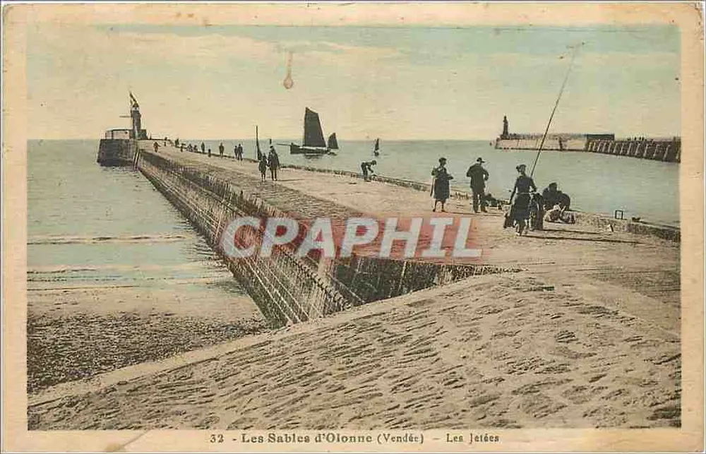 Les Sables d'Olonne (Vendée) — As Pontas — editor Phototype J. Dely-Dupin, n°32 - Frente