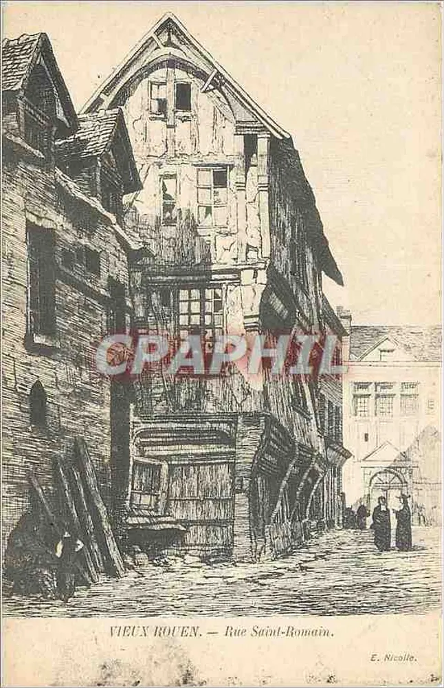 VIEUX ROUEN — Rue Saint-Romain — E. Nicolle - Frente