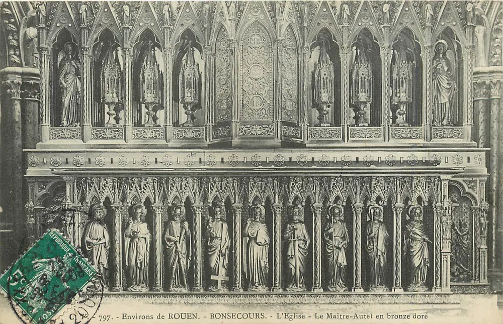 BONSECOURS - Die Kirche - Der vergoldete Bronze-Altar - Umgebung von ROUEN - Vorderseite