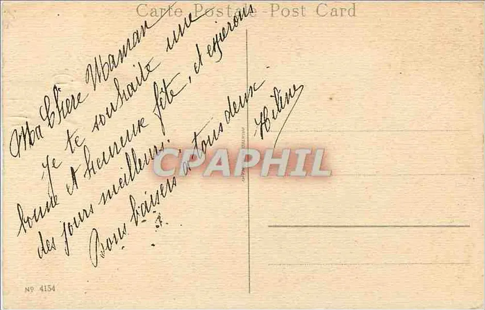 Bouquet de rosas — editor Bonne Fretz, n° 4154 - Verso