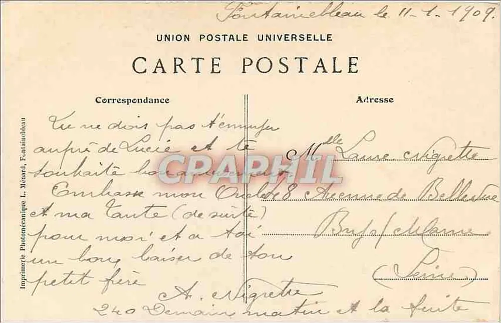 Wald von Fontainebleau — La Croix de Franchard — Künstleredition L. M. - Rückseite