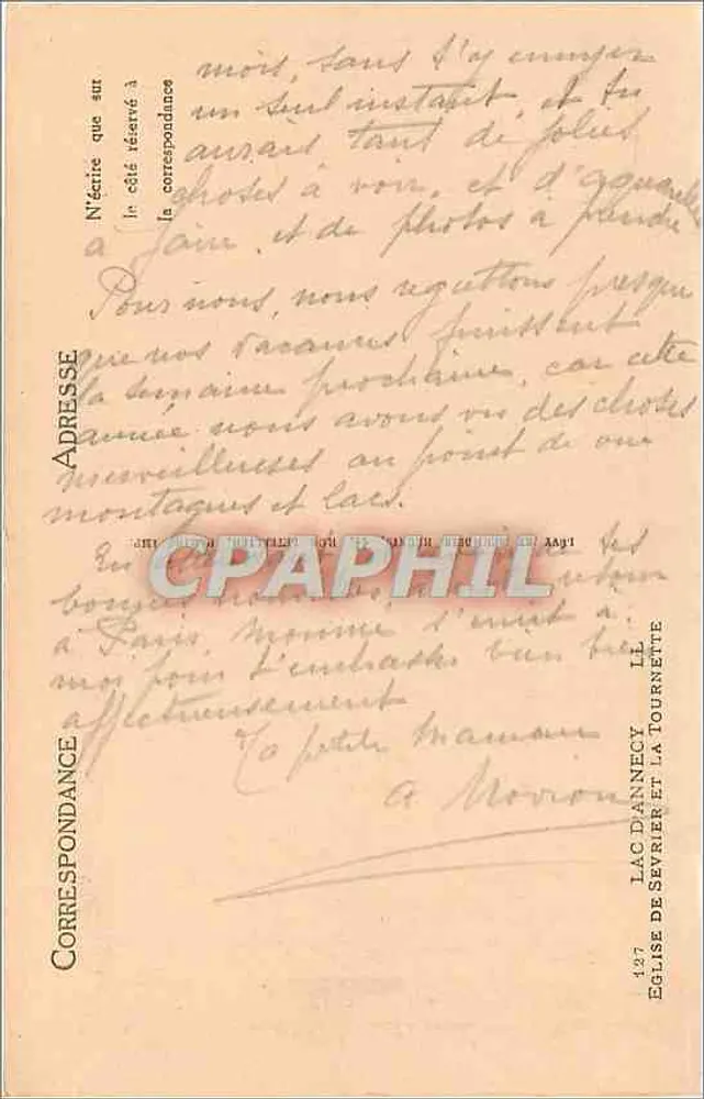 See Sevrier und La Tournette — Kirche von La Tournette — Verlag: LAC DE SEVRIER ET LA TOURNETTE, Nr. 137 - Rückseite