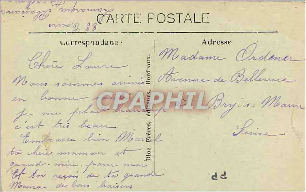 Arcachon (Côte d'Argent) — A Ponte Promenade — editor Bloc Frères, n° 2646 - Verso