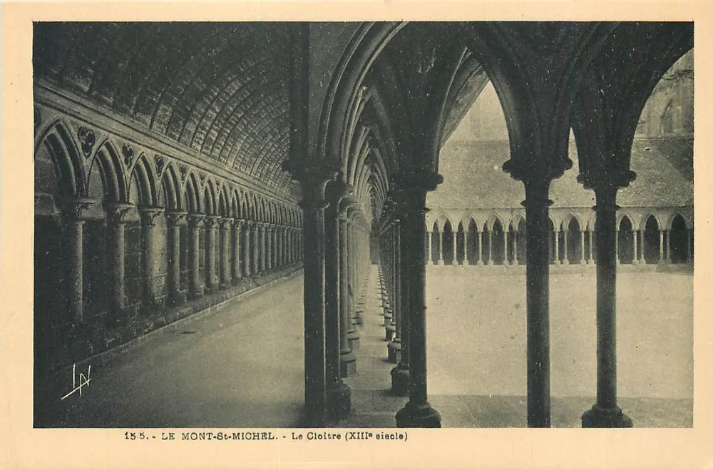 O Mont-Saint-Michel - O Claustro (século XIII) — Laurent-Nel, Rennes, n° 155 - Frente