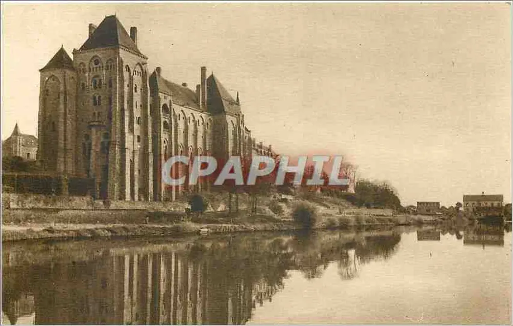 L'Abbaye de Solesmes — Vue de la rive droite de la Sarthe — Édition de l'Abbaye de Solesmes - Recto