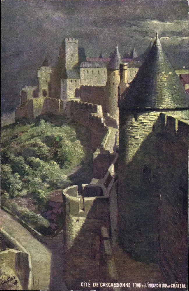 Cité de Carcassonne — Tour de l'Inquisition, Château — Oilette, série 118 - Recto