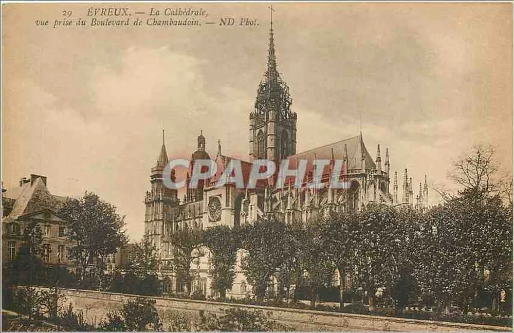 Évreux — Die Kathedrale — Aufnahme vom Boulevard de Chambaudoin — ND Fotografie - Vorderseite