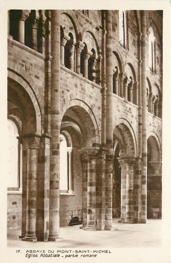 Abbaye du Mont-Saint-Michel — Église Abbatiale — partie romane — Édition des Monuments Historiques - Recto