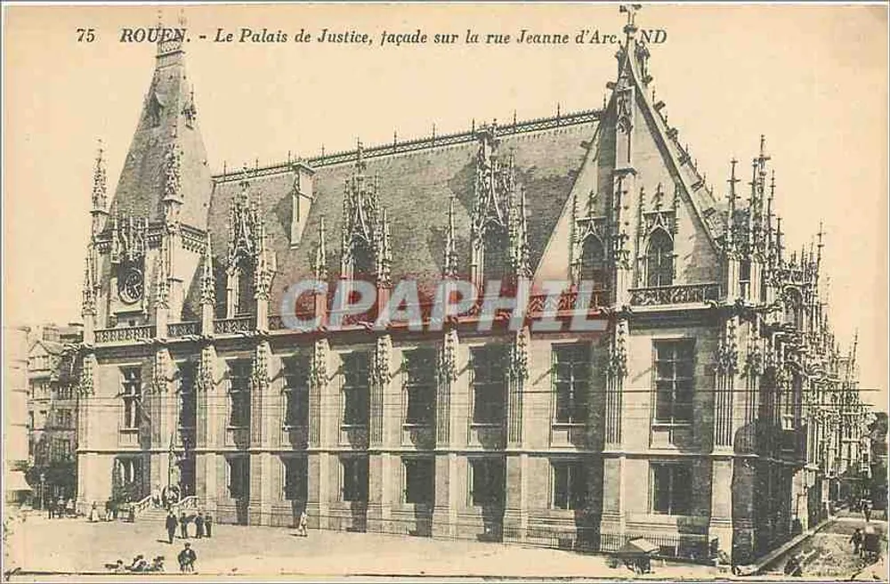 Rouen — Das Palast der Justiz, Fassade auf der Straße Jeanne d'Arc — Verlag Lévy et Séraphin, Paris - Vorderseite