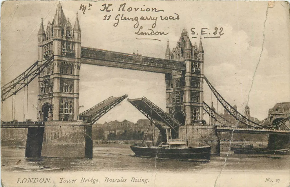 Londres - Pont da Torre, Basculas em Elevação — No. 27 - Frente