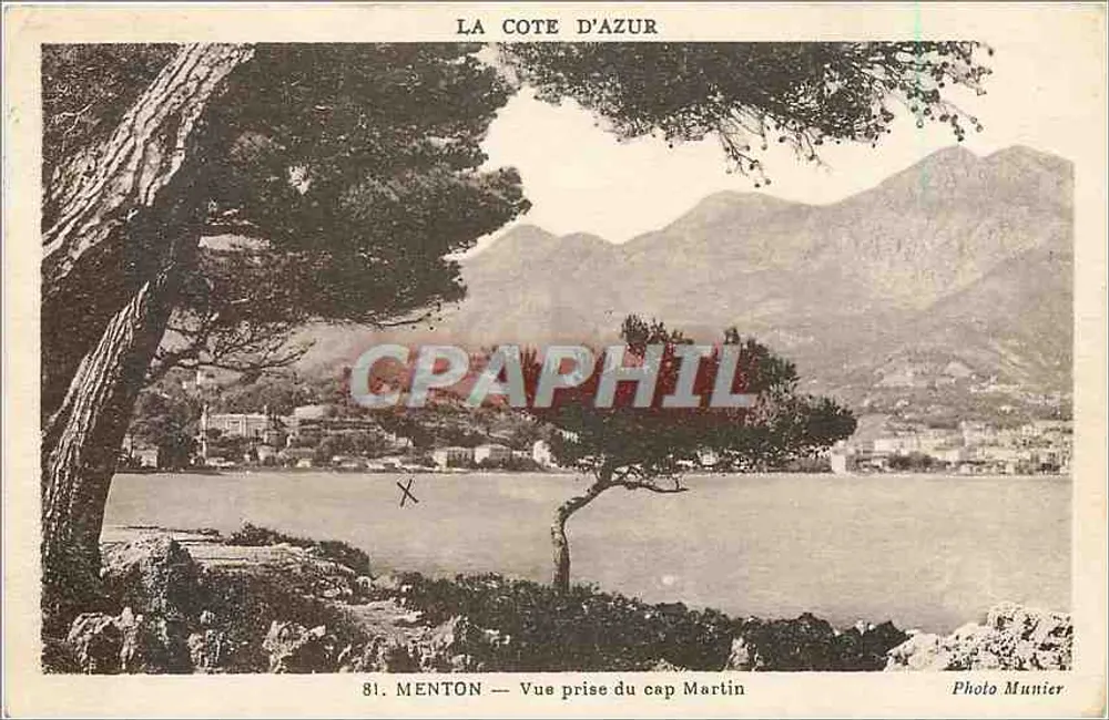 Menton — Visão tirada do cabo Martin — Foto Munier - Frente