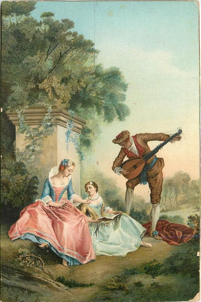 A Lição de Música — Lancret — Stiengel & Co., G.m.b.H., Dresden 20012 - Frente