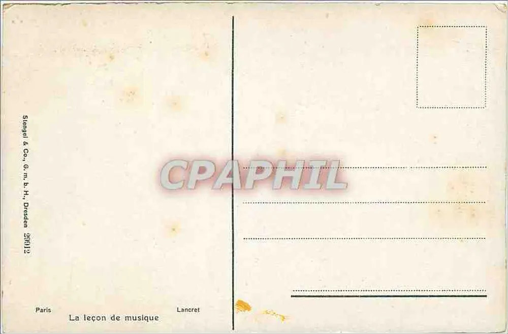 A Lição de Música — Lancret — Stiengel & Co., G.m.b.H., Dresden 20012 - Verso