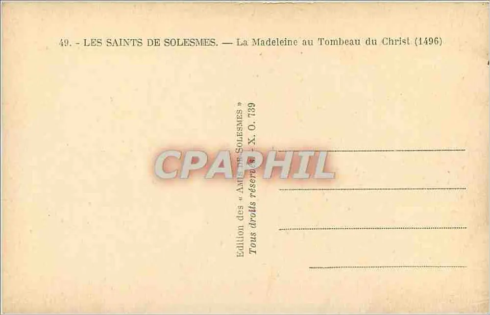 La Madeleine am Grab Christi — Die Heiligen von Solesmes — Verlag der 'Freunde von Solesmes' - Rückseite