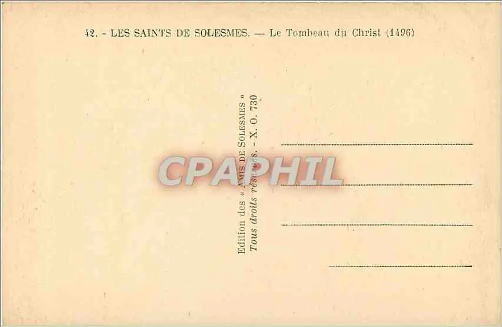 Le Tombeau du Christ — Les Saints de Solesmes — Édition des « Saints de Solesmes » - Verso