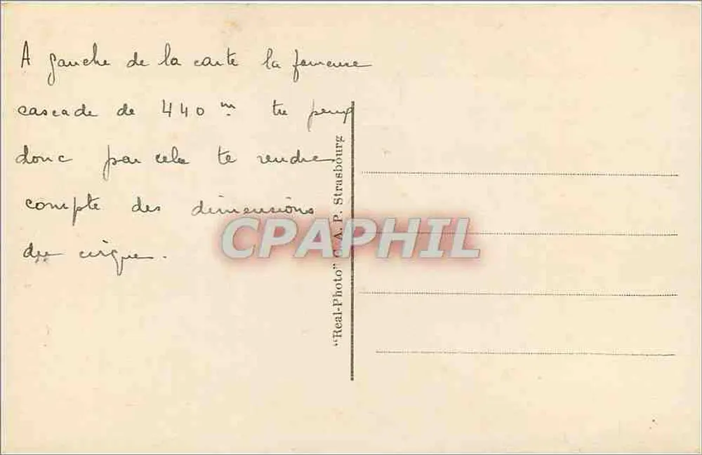 Gavarnie — L'Hôtel du Cirque et le Cirque — éditeur A.P. Strasbourg, n° 59 - Verso