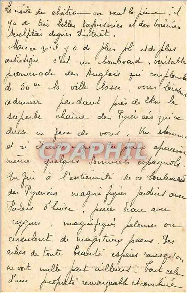 Pau - Château Henri IV - La Cour d'Honneur — éditeur anonyme, n° 421 - Verso