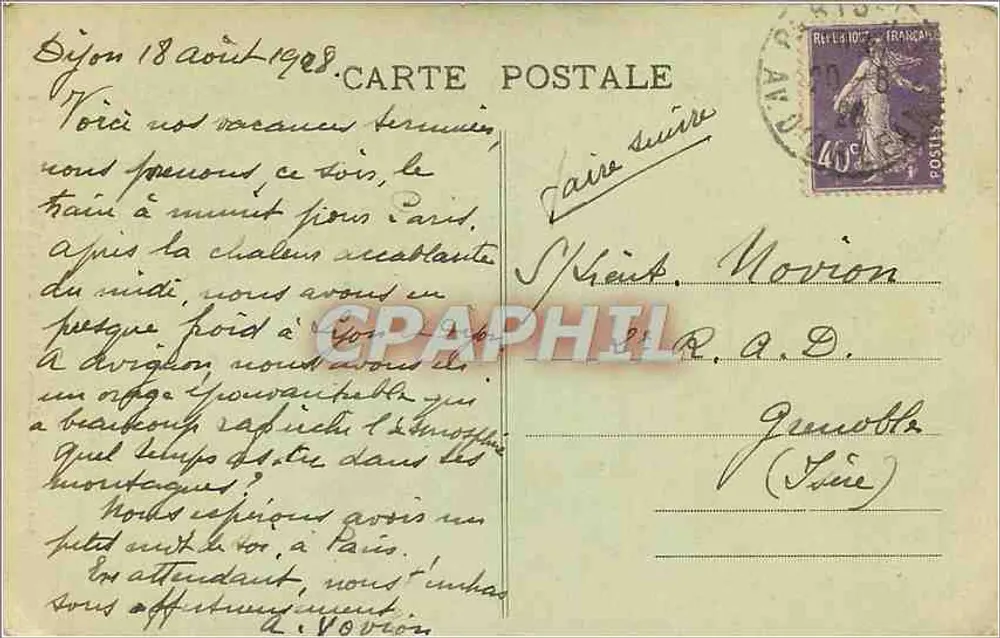 Dijon - Casa Milsand, chamada das Embaixadas — L. V. editor - Verso