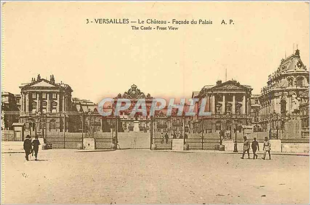 Versailles — Het Kasteel — Voorzijde van het Paleis — A. P. - Voorkant