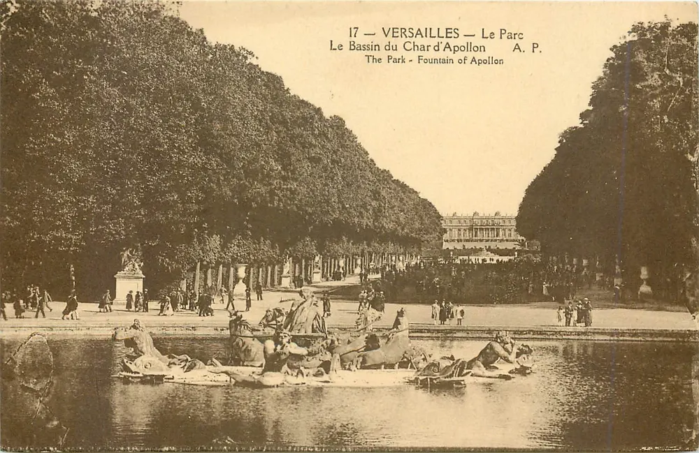 Versailles — Der Bassin des Wagens Apollons — A. P. - Vorderseite