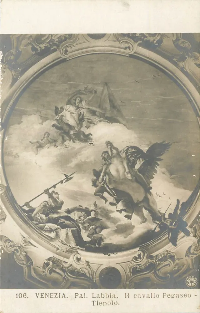 Veneza. Palácio Labbia. O cavalo Pégaso - Tiepolo. - Frente