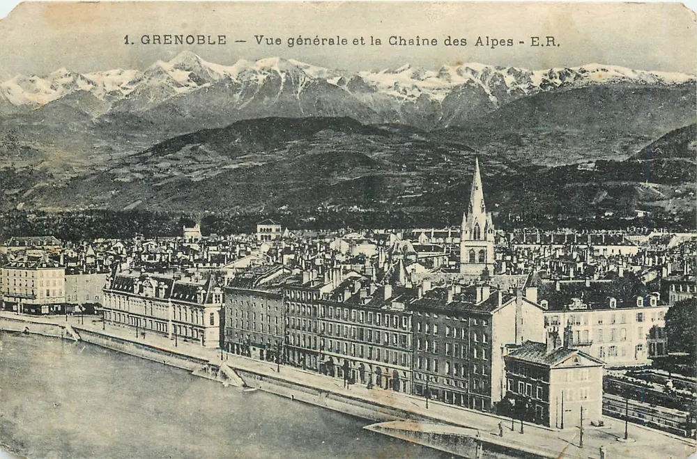 Grenoble — Allgemeiner Blick und die Alpenkette — E.R. - Vorderseite