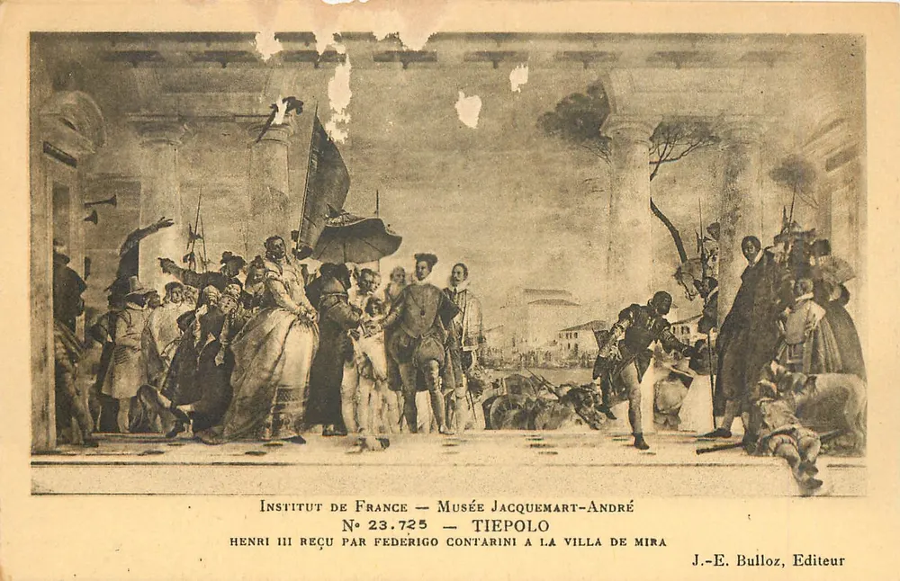 Henri III reçu par Federigo Contarini à la Villa de Mira — Musée Jacquemart-André — J.-E. Bulloz, Éditeur - Recto