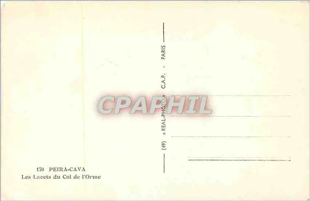 오르메 산隘의 나선형 도로 — 피라-카바 — C.A.P. REAL-PHOTO - 뒷면