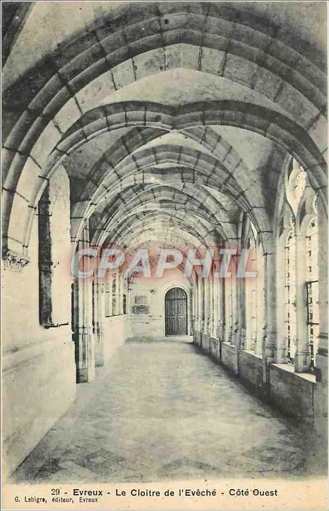 O Claustro do Palácio Episcopal - Lado Oeste — Evreux — G. Lehigre, editor, Evreux - Frente