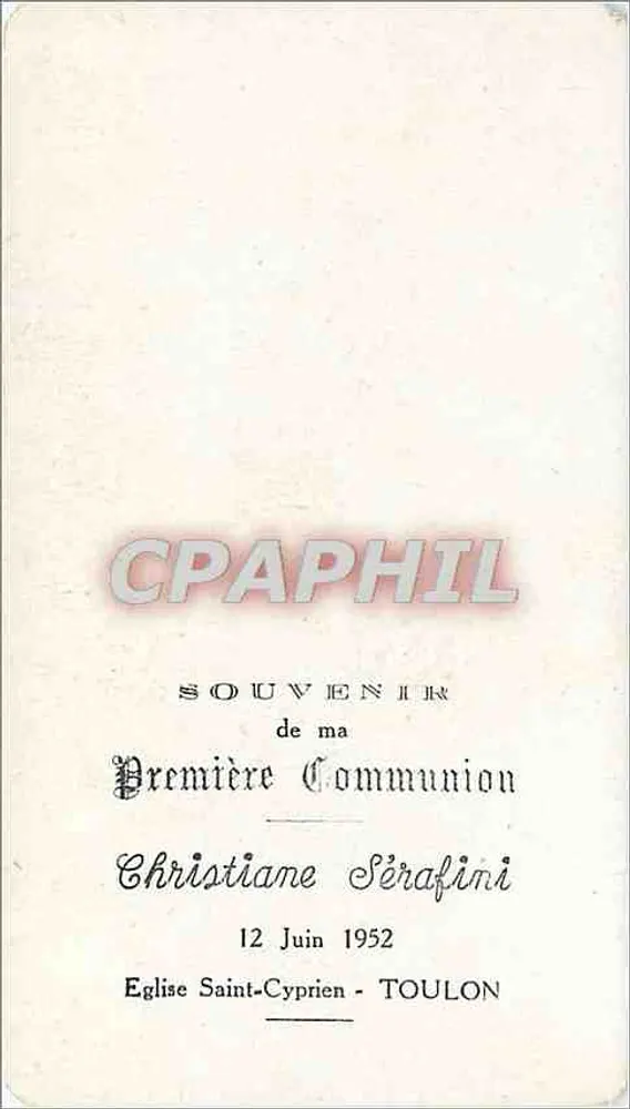 Jesus umarmt ein Kind — Kommunion — In Italien gedruckt, n° 1218 - Rückseite