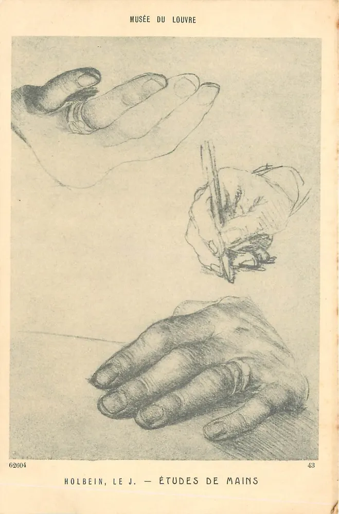 Holbein, Le J. — Etudie rąk — Muzeum Louwra - Awers