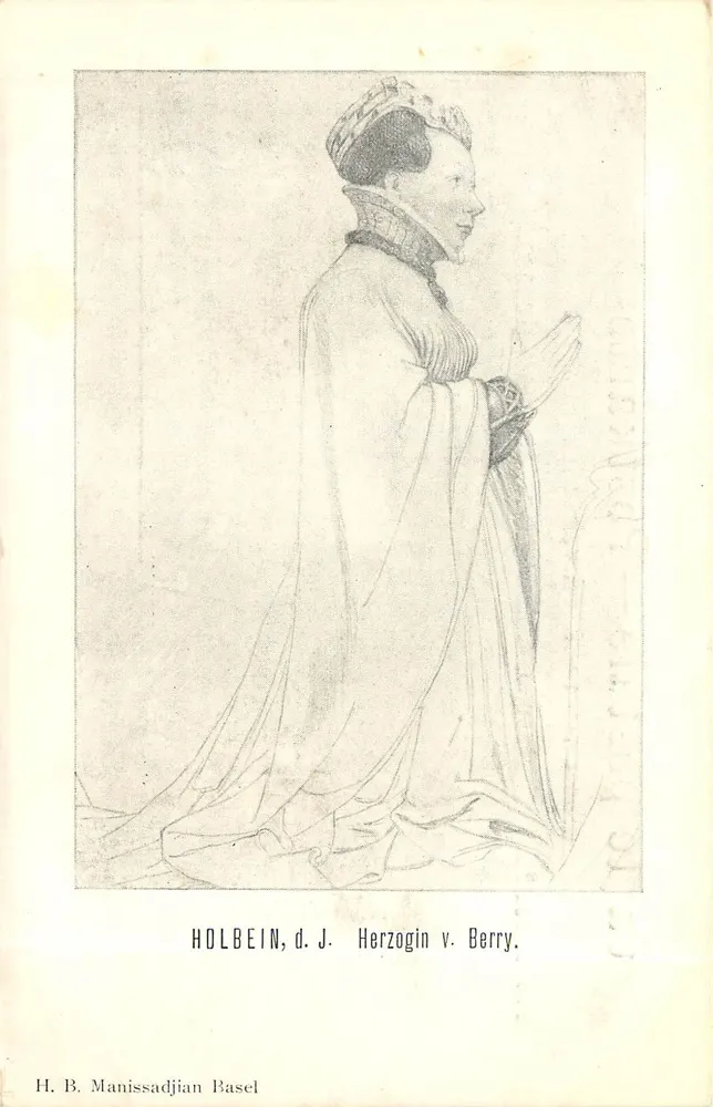 Holbein, d. J. — Retrato da rainha de Berry — H. B. Manissadjian Basel - Frente