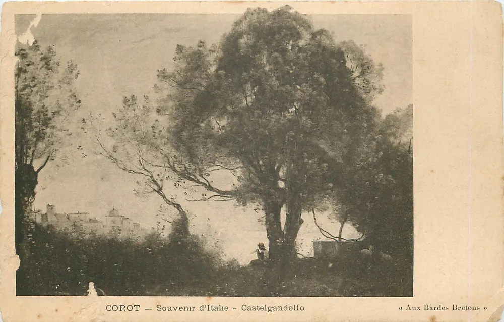 Corot — Souvenir d'Italie — Castelgandolfo — Aux Bardes Bretons - Recto