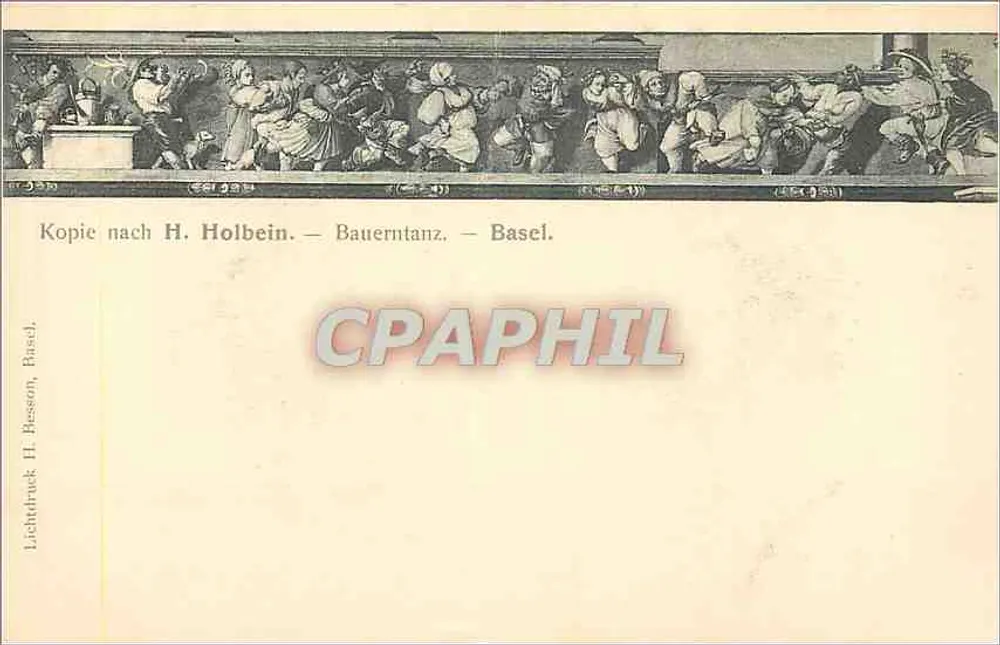 Bauern Tanz — Sujeito: cópia da obra de H. Holbein — editor H. Besson, Basel - Frente