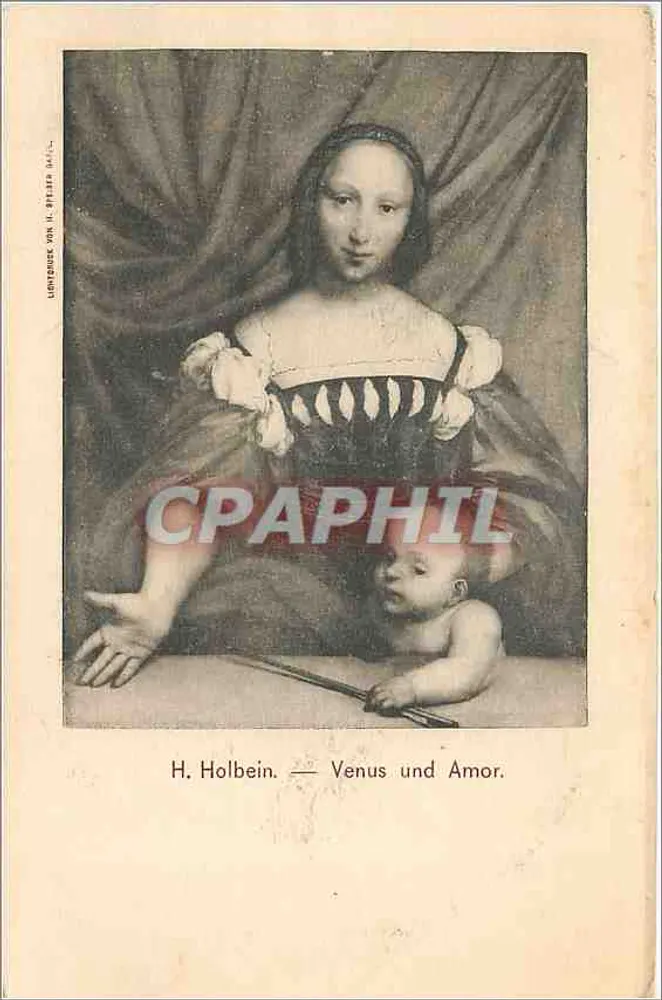 Vênus e Amor — H. Holbein — Litografia de H. Steller - Frente