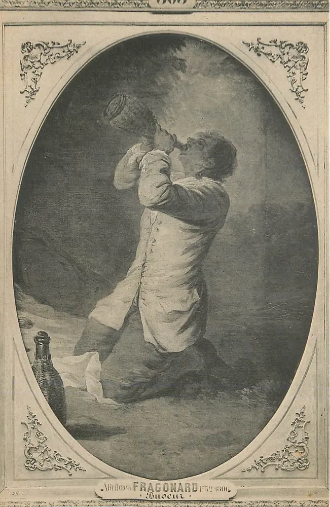 O bebedor — Atribuído a Fragonard 1732-1806 — editor desconhecido, n° 205 - Frente