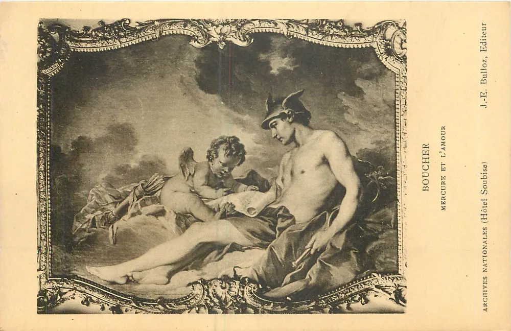Mercury und Amor — Nachbildung einer Arbeit von Boucher — J.-E. Bulloz, Verlag - Vorderseite
