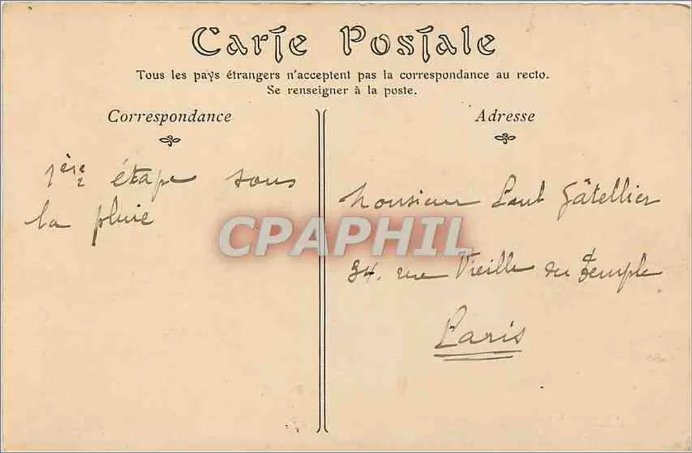 Castelo de SAINT-GERMAIN (século XVII) — Facha norte — Editor: E. Levèque - Verso